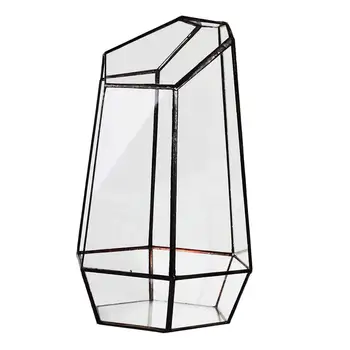 

House Greenhouse Hexagonal Glass Vase for Fee Garden Miniature Mini Landscape