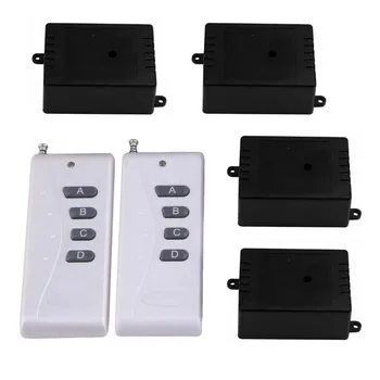 

1CH 433MHz Inching/Self-lock 2 ABCD-Key Remote Control 4 Receiver 24V