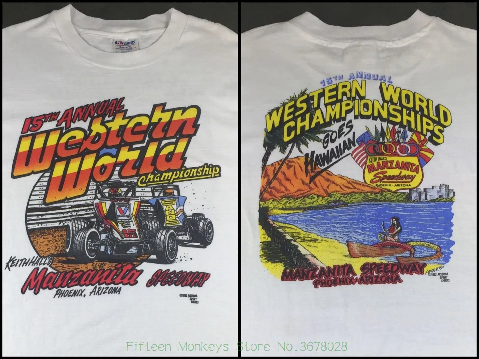 T shirt Short Sleeve Vintage Mens Xl 1982 Sprint Car Racer Western