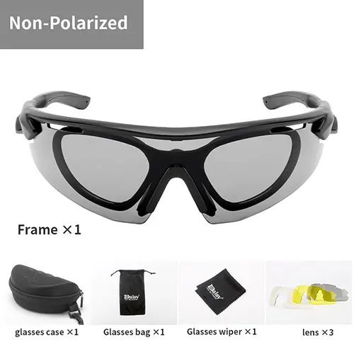 Daisy C8 военные очки пуленепробиваемые армейские поляризованные солнцезащитные очки с 3 линзами X7 охотничьи очки для стрельбы страйкбола мотоциклетные очки - Цвет: C8 Non-Polarized