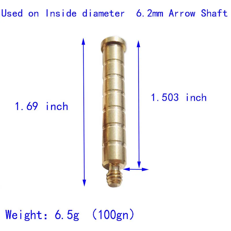 6/12/24 шт 100Gr стрельба из лука Медь стрелку весов вставить очков винт для ID 6,2 мм стрелка валы Открытый Охота стрельба аксессуары
