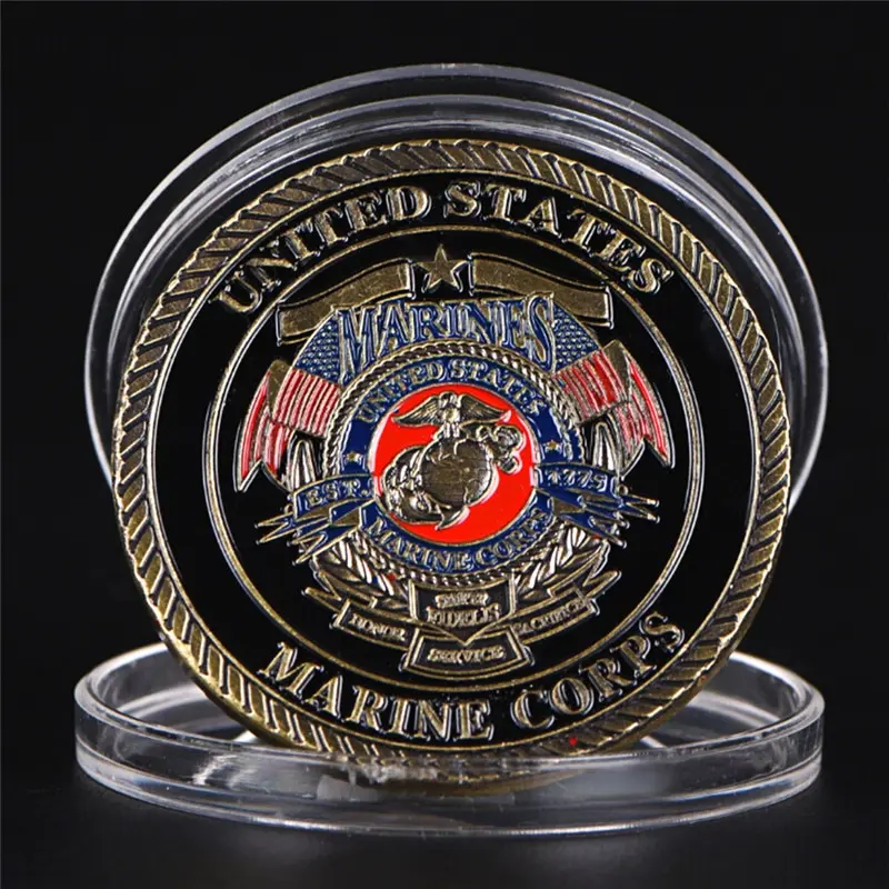 New Gold Plated BTC Bitcoin Eagle Coin Collection Art Gift Physical Collectible Coins Decor Drop the Dogs of War US Marine Corps