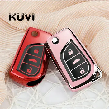 

TPU For Toyota Auris Corolla Avensis Verso Yaris RAV4 Camry Hilux Prado Fortuner remote Key Case Fob Shell Cover Skin Holder