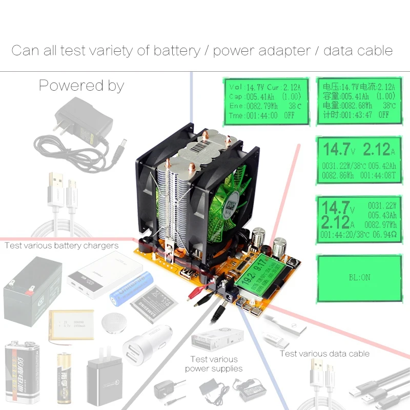 Dc 0-200V 20A 180W Usb Панель тестера нагрузки регулируемый постоянный ток сопротивление разряда нагрузки с электронным разрядкой Agi