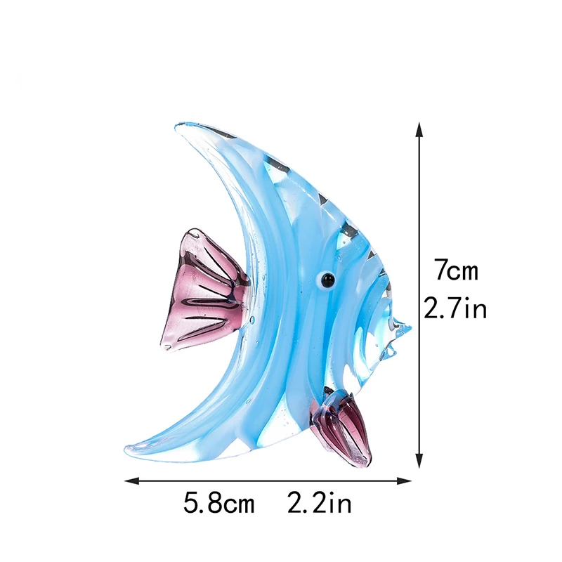 H& D стекло ручной работы миниатюрная фигурка рыбы-современное искусство Стекло морская скульптура животных Декоративная пресс-папье украшение для дома подарок