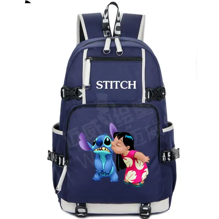 Anime Cute Fashion Cartoon Lilo& Stitch Backpack Men's And Junior High School Student Canva stravel Bag Teenage Girl Backpacks