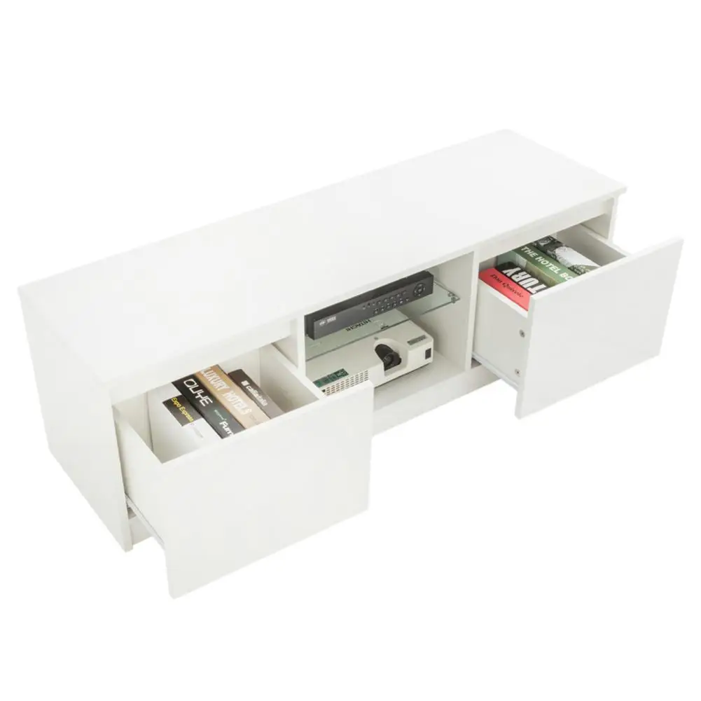 buy Elegant Household Decoration LED TV Cabinet With Two Drawers White