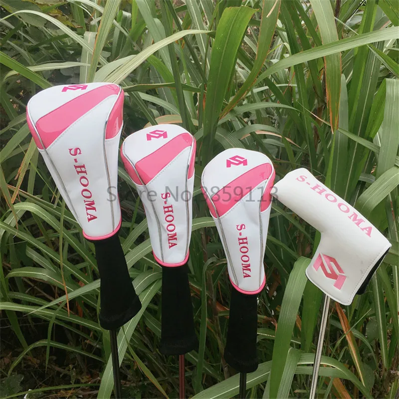 

1pc Lady S-HOOMA Golf Driver Head Cover PU Leather Fairway Woods Putter Headcovers Full Complete Set Golf Covers