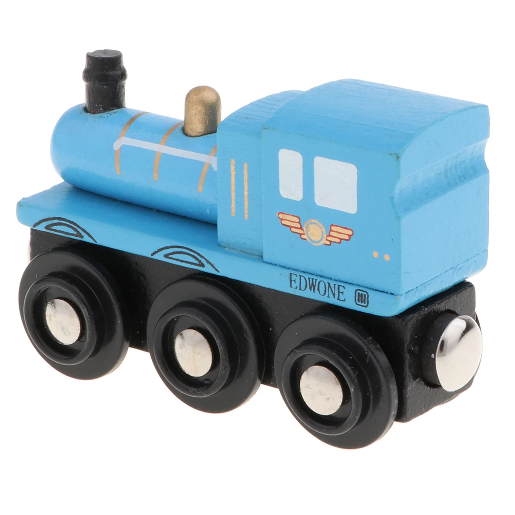 Wooden Magnetic Train Carriage for Toy Trains Set Accessory - Blue Carriage