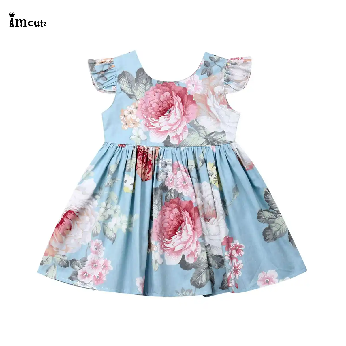 blue floral baby dress