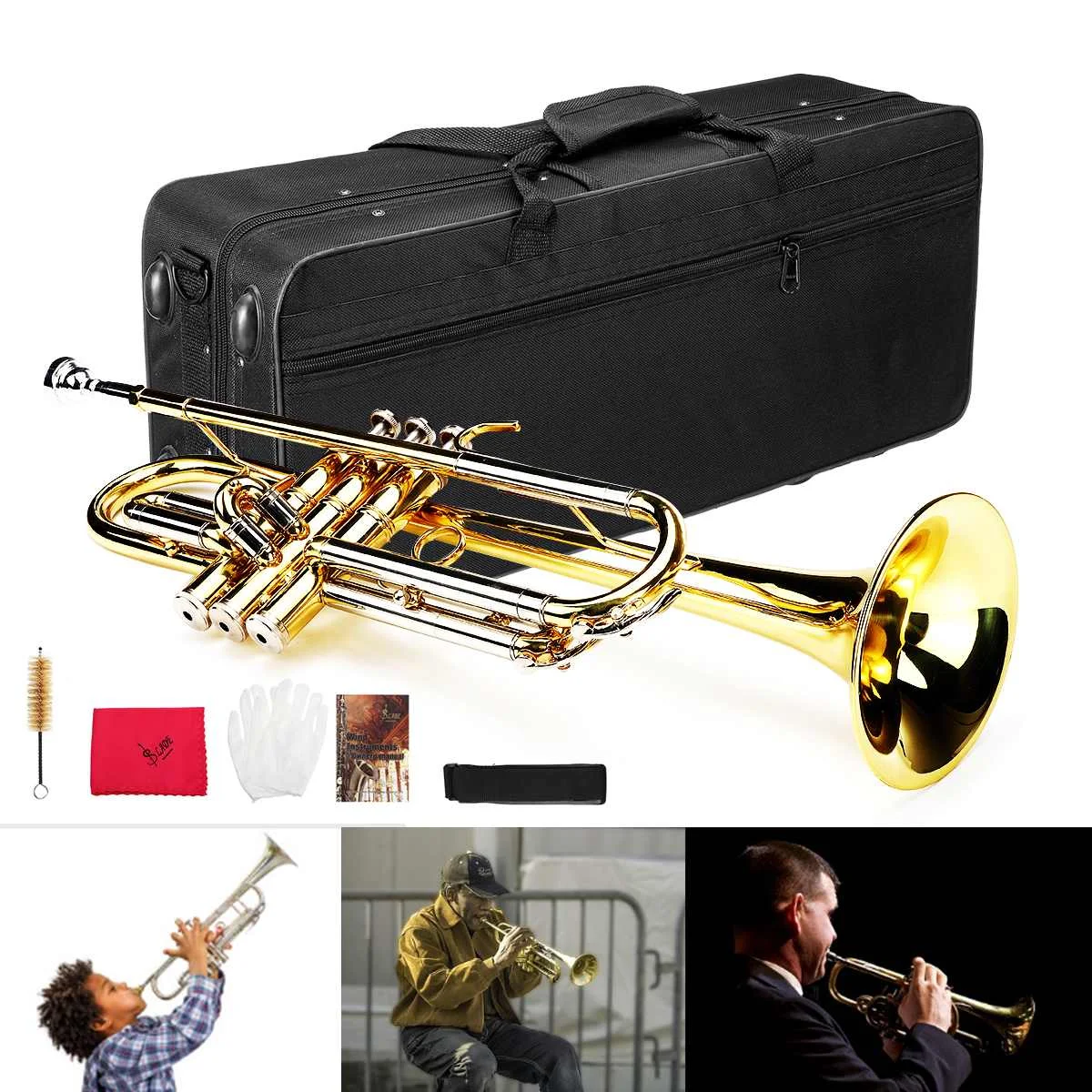 Музыкальный инструмент Bb ТРУБА Профессиональный Комплект для трубы латунный ленточный инструмент с сумкой студенческий музыкальный