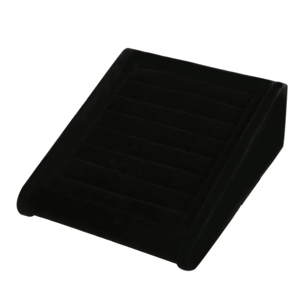 

Velvet Ring Organizer Jewelry Display Shelf Earring Storage Case Box Tray Holder