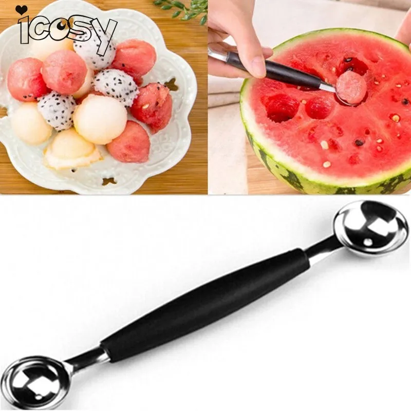 

Multifuction Kitchen Fruit Ice Cream Mash Potato Scoop Watermelon Stainless Steel Spoon Handle Kitchen Accessories Wholesale D15