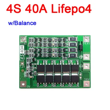 

4S 40A w/ Balance Bms Board 4 CELL 12V Lifepo4 Lithium Battery Protection Board f/ Start Electric drill tool 4x 3.2V