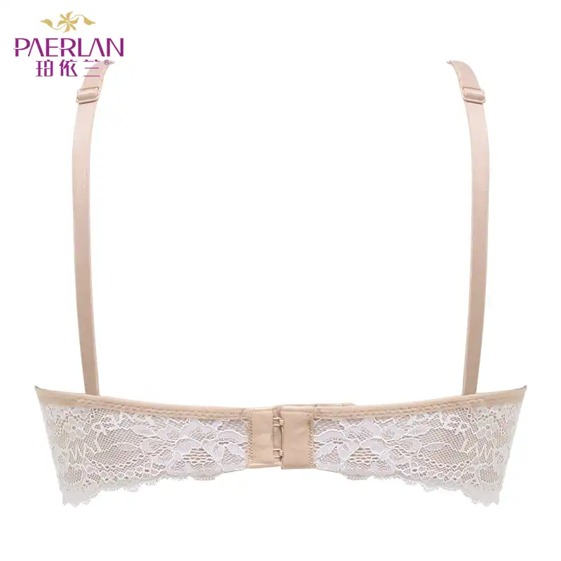 PAERLAN Seamless Wire Free Lace Bra Small Breasts Push Up One Piece
