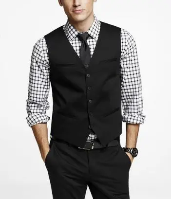 Top Design Cheap Black 2018 Formal Business Mens Waistcoat Groomsmens Vest Wedding Prom Party Mens Vests Custom Made Casual Wear