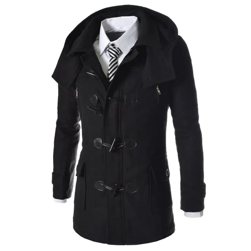 New Brand Duffle Coat Men 2016 Autumn Winter Fashion Design Wool Blend Trench Jacket Mens Pea