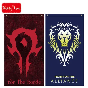 

cosplay flag movie version alliance lion & horde flag big plus size 64*118cm orcs will never be slaves, for the horde!