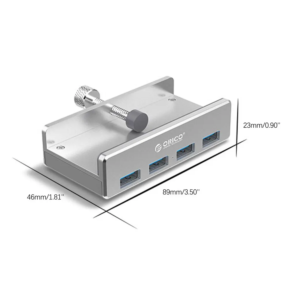 Алюминиевый Концентратор ORICO с 4 портами USB 3,0 с зажимом для настольного ноутбука, расширенный многоинтерфейсный концентратор