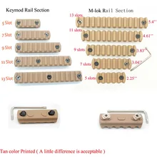Aplus 5/7/9/11/Slots de Troços Ferroviários Segmento Para Keymod 13/M-lok handguard Picatinny/Weaver Monte Adapter_Tan Cor Impressa