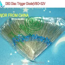 200 шт./лот) DB3 DB-3 триггер diac диод Triggerdiode, VBO = 32 V постоянного тока, IBO = 2A, DO-35, двунаправленный триггер