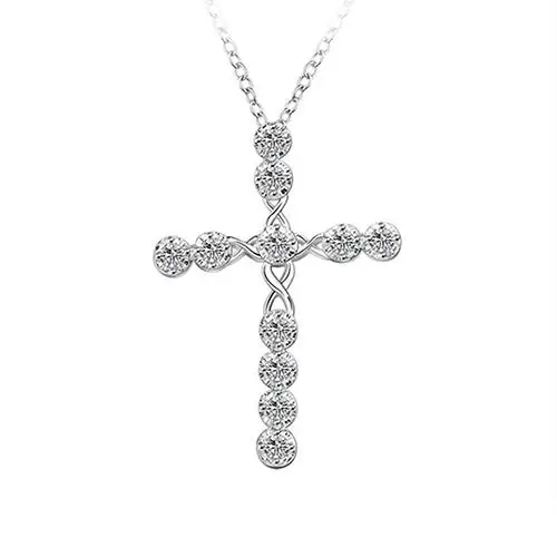 

Women Plated Cross Zircon Pendant Necklace Chain Jewelry necklace woman