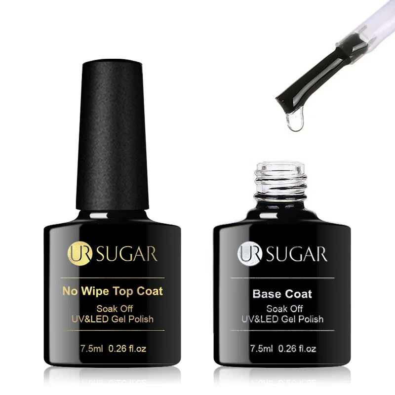 UR SUGAR Base Coat Top Coat Tempered Enhance Nail Gel Polish Matte No Wipe Top Coat Soak Off UV Gel Varnish Lacquer Manicure