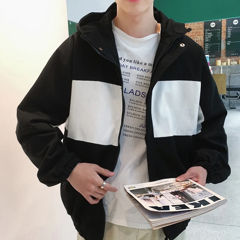 Oversized Hooded Jacket Men Streetwear Splice Hip Hop Jacket Korean Fashion Casual Loose Harajuku Summer Men Jackets 5XL 5J60