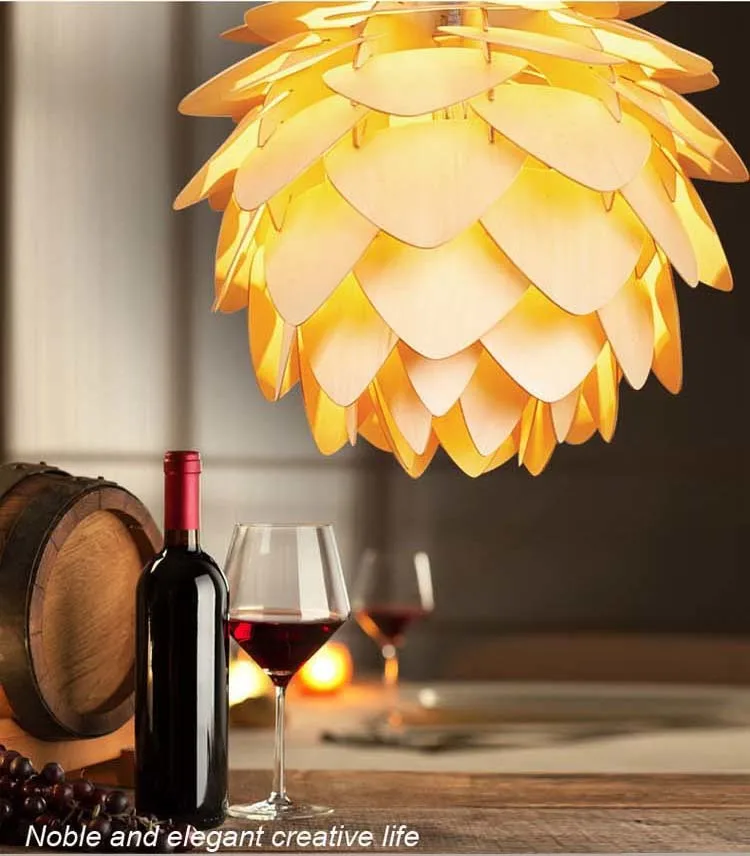 Подвесной светильник Pinecone s, деревянный подвесной светильник для дома, гостиной, столовой, кафе, ресторана, подвесной светильник