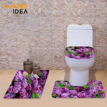 HUGSIDEA горячий домашний декоратор коврики 3D мягкое теплое сиденье для туалета покрытие Нескользящие модные коврики для ванной комнаты цветочный узор крышка унитаза