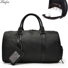 Модная сумка из натуральной кожи, большая сумка из коровьей кожи для мужчин и женщин, деловая дорожная сумка, черные большие сумки на плечо, сумки для багажа на выходные