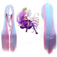 No game no life!ombre color hair accessories 100cm 430g synthetic straight hair jewelry extension for cosplay wigs