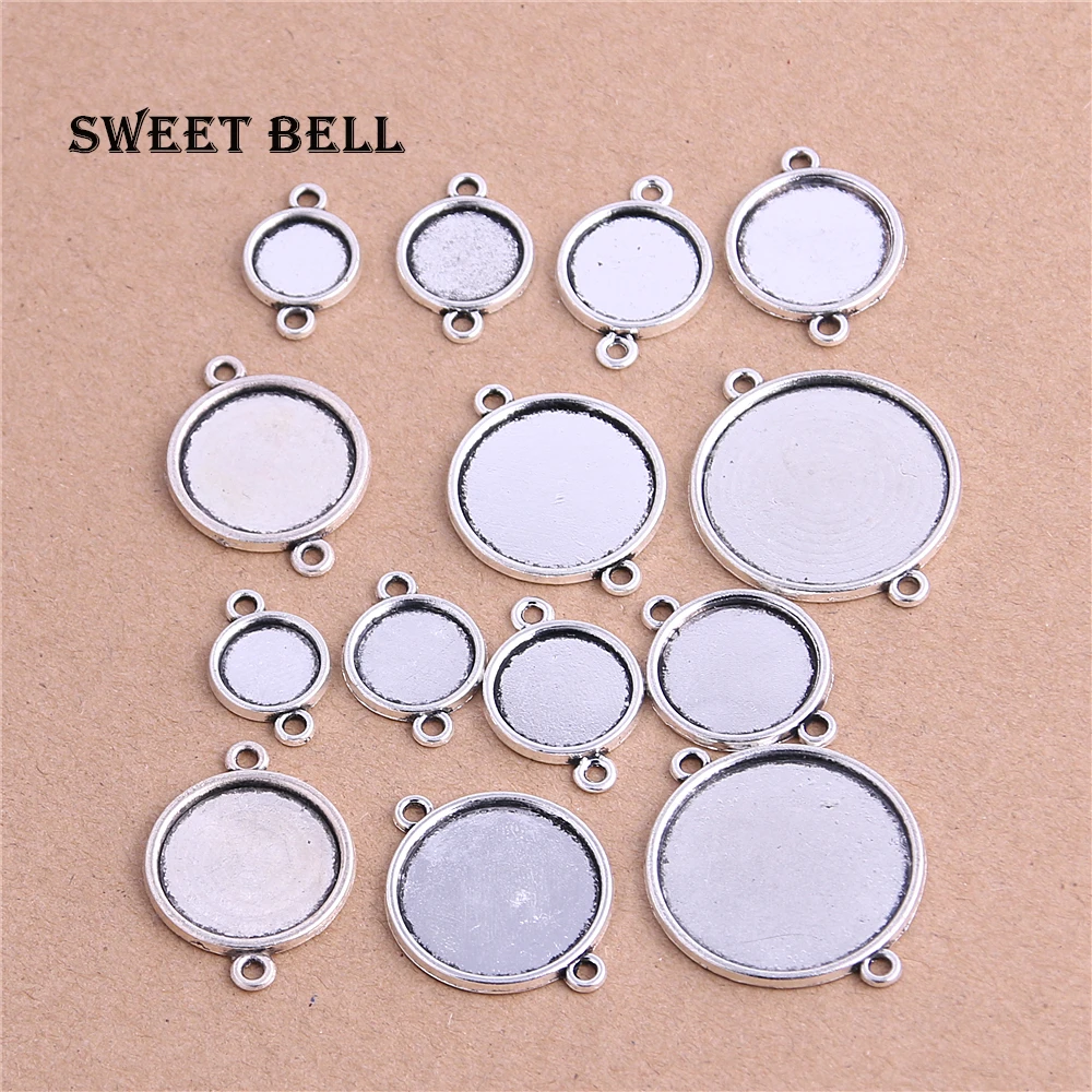 

10mm-25mm Antique Vintage Round Cabochon Settings Jewelry Connectors Jewelry Blanks Fit Diy Jewelry Making HT001