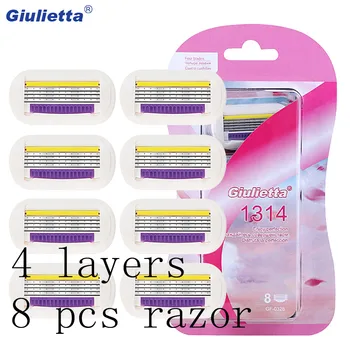 

Giulietta Sharp Body Razor 8pcs Razor Blades for Women Dedicated Manual 4-Layer Blade Compatible for Giulietta Shaving Handle