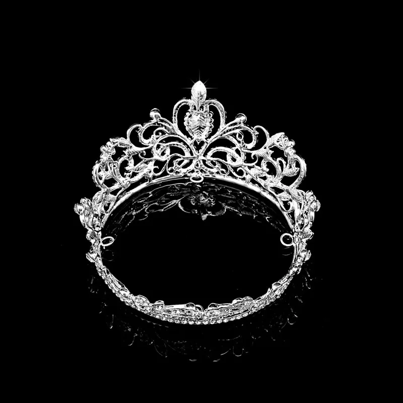 Кристалл Rhinestone короны Головные уборы Свадебные Hairwear корона диадемы свадебные аксессуары для волос Сияющий кристалл тиара