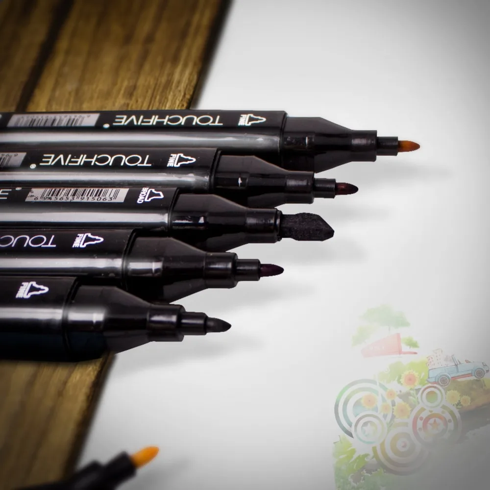 TOUCHFIVE маркер ручка 60/80/168 Цвета арт двойной наконечник маркер для рисования набор профессиональных комиксов манга граффити маркеры