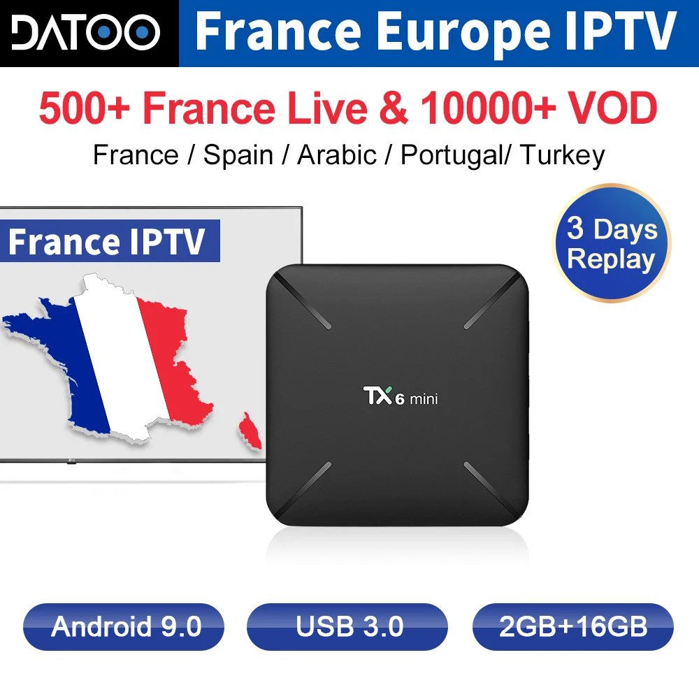 

France IPTV Box TX6mini Android 9.0 Tv Box 2G 16G French Arabic Italy IPTV Subscription Belgium Spain Portugal Turkey IP TV Code