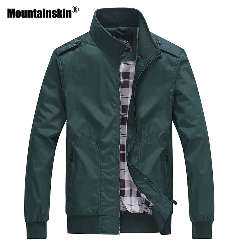 Мужская повседневная куртка Mountainskin однотонная приталенная в стиле милитари