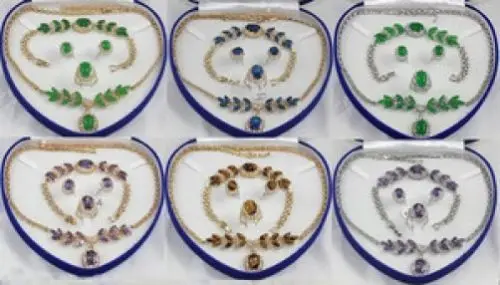 

Bridal Fashion Jewellery "Women 's Necklace Bracelet Earring Ring Set more color+165