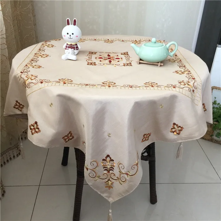 

83cm/130cm Elegant Embroidery Table Runner Pastoral Fabric Tea tablecloth, Luxury Table mat table Cover for decoration