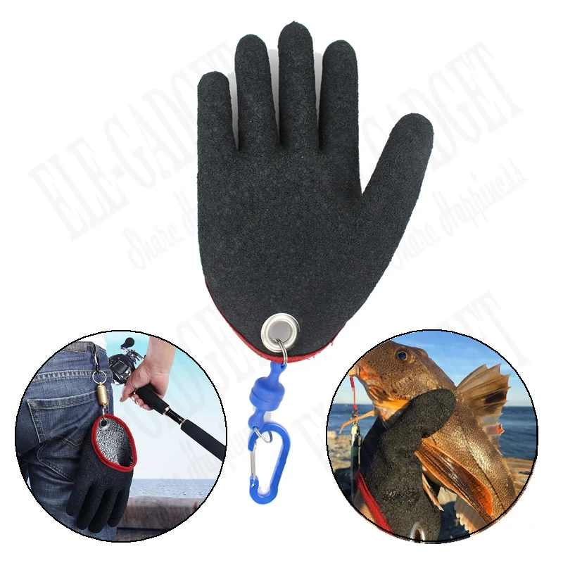 1 Pcs Outdoor Portable Fishing Gloves With Hook For Fisherman