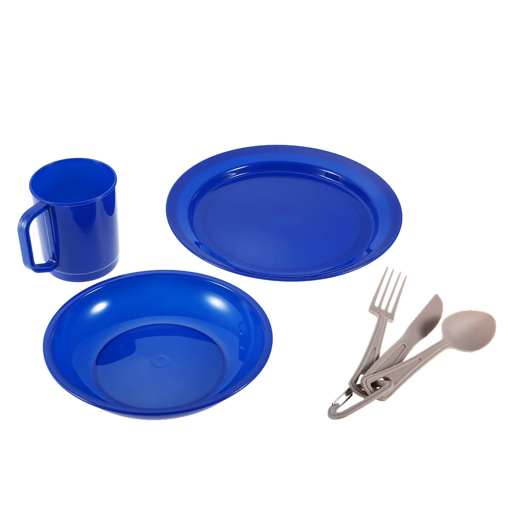 Набор походной туристической посуды для пикника 6 шт. комплект посуды посуда для 1 человека столовые приборы для отдыха на природе посуда для 1 человека