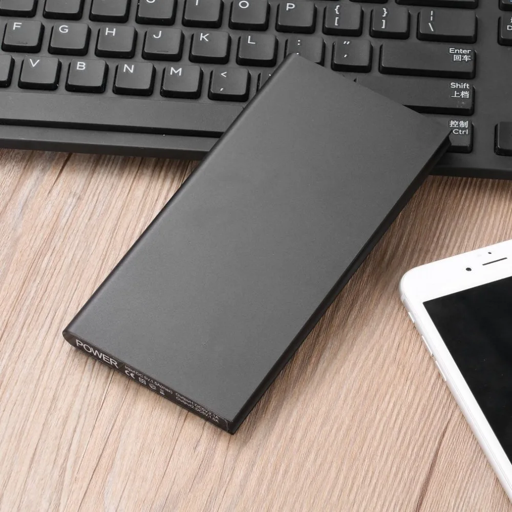 8000mAH Power Bank USB Powerbank Charger for Phone Portable Ultra Thin External Battery with LED Light 5V/2.1A Powerbank