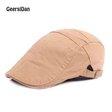 GEERSIDAN/весенне-летние солнцезащитные шапки для мужчин, классические береты для женщин, модные кепки из хлопка на плоской подошве, регулируемые унисекс, Черная кепка