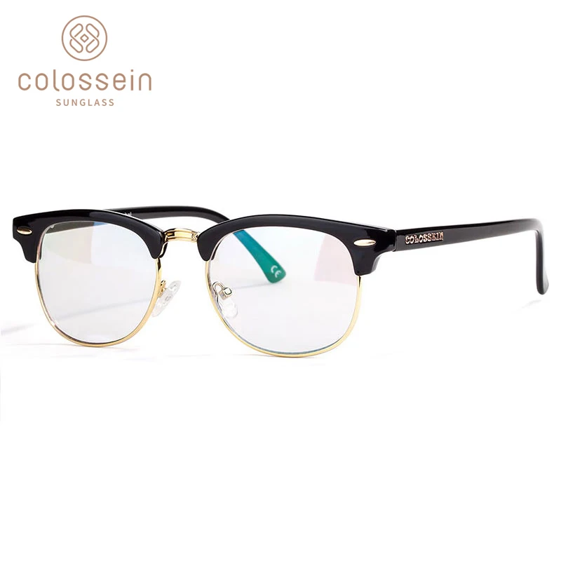 COLOSSEIN BLUE LABEL Летом Классические Женщины Очки С Полурамкой и Прозрачными Линзами