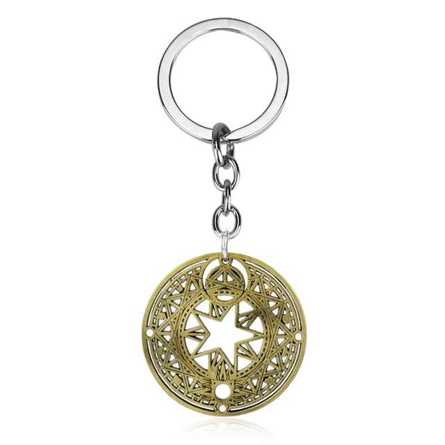 Anime Jewelry Card Captor Sakura Kinomoto Star Wand Key Keychain Fashion Creative Trinket Key Chains Bags Keyring E bronze