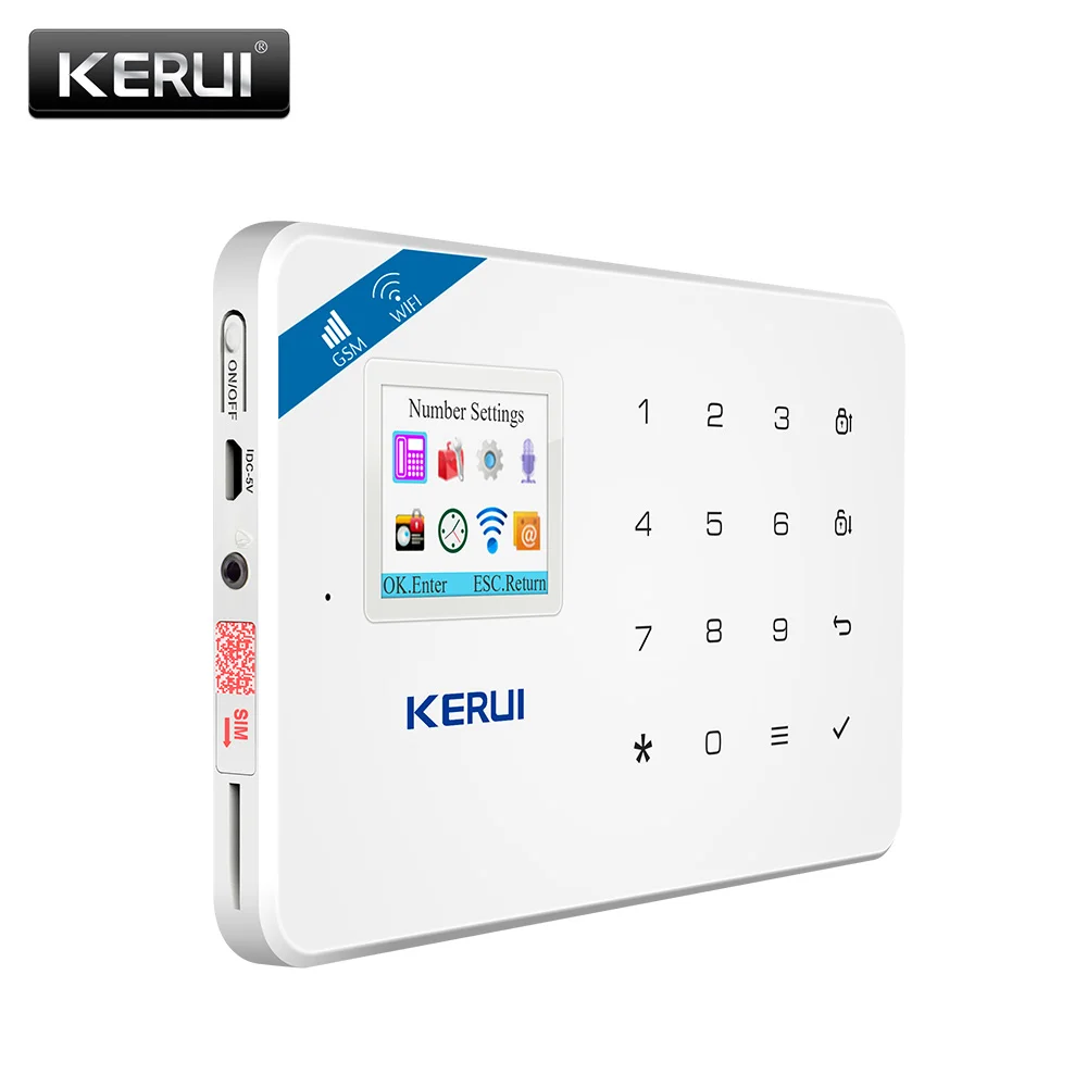 KERUI W18 433 MHz 4 idiomas sistema de alarma de seguridad inalámbrico 1,7 pulgadas IOS/Android Control de aplicación Wifi GSM trajes de alarma antirrobo para el hogar