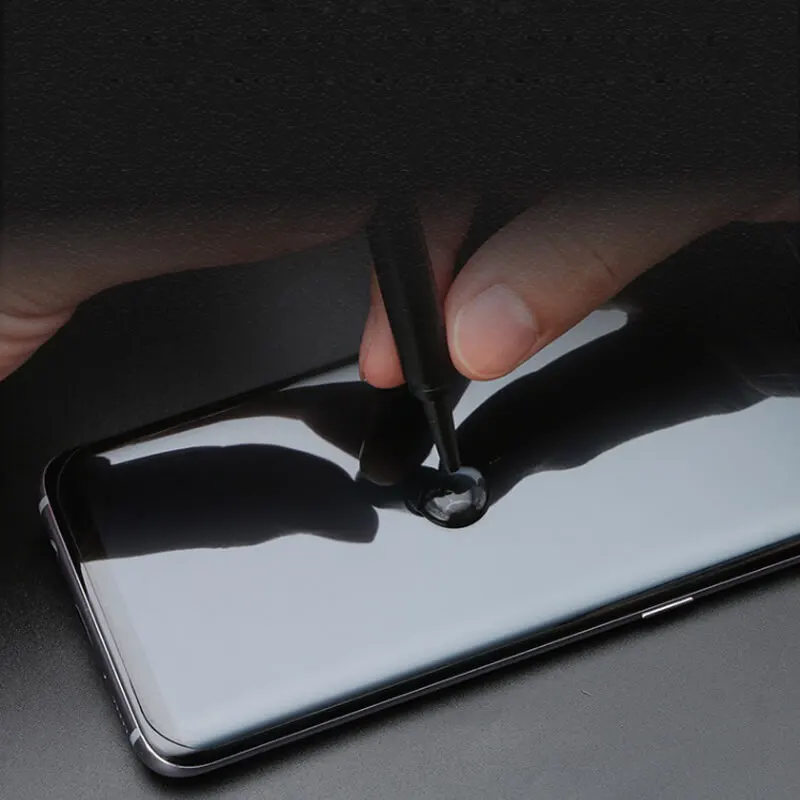 2pcs Screen Protector For Samsung S7 edge S8 Plus Note8 9 Curved Tempered Glass Liquid Full Glue UV Glass Light for Galaxy S9Plus (7)