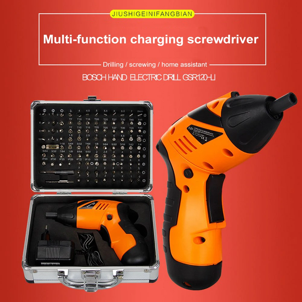 

Electric Drill 4.8V Lithium-Ion Cordless Electric Screwdriver Multifunction Power Gun Tools LED Light