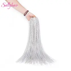 Sallyhair дреды 12strands/упаковка 20 inch 10 Цвета Синтетические плетение Наращивание волос вязанная косами волосы светлые серый